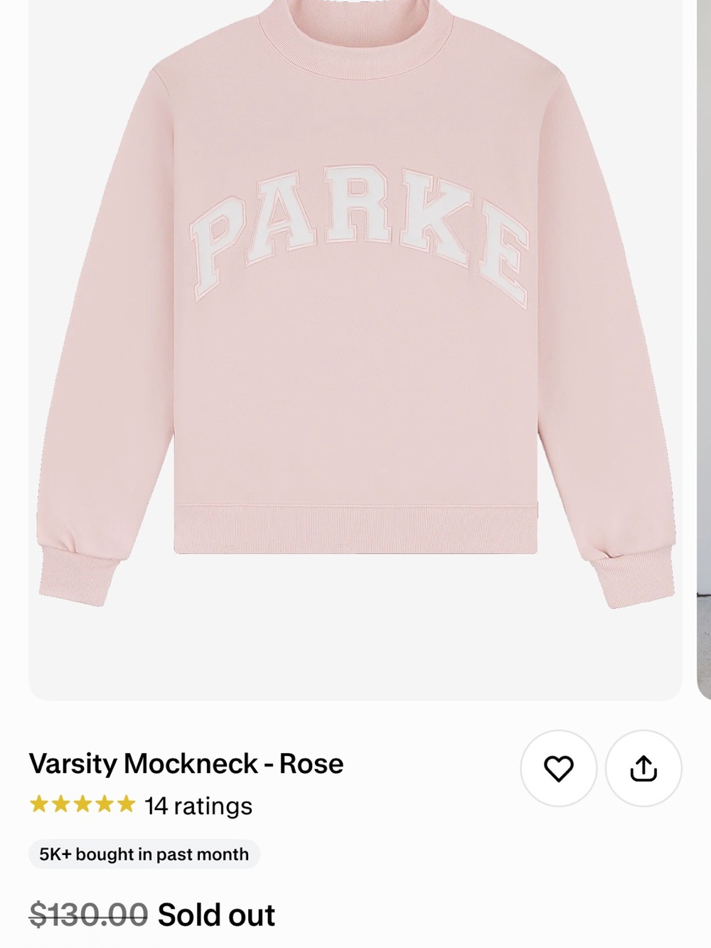Parke Varsity Mockneck Sweater - Rose Pink